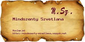 Mindszenty Szvetlana névjegykártya